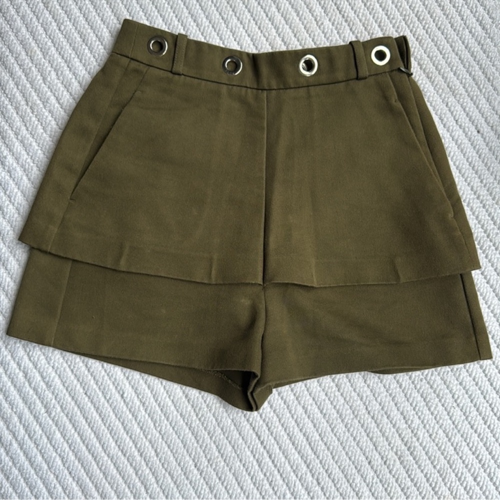 Maje Flair Army Green Shorts